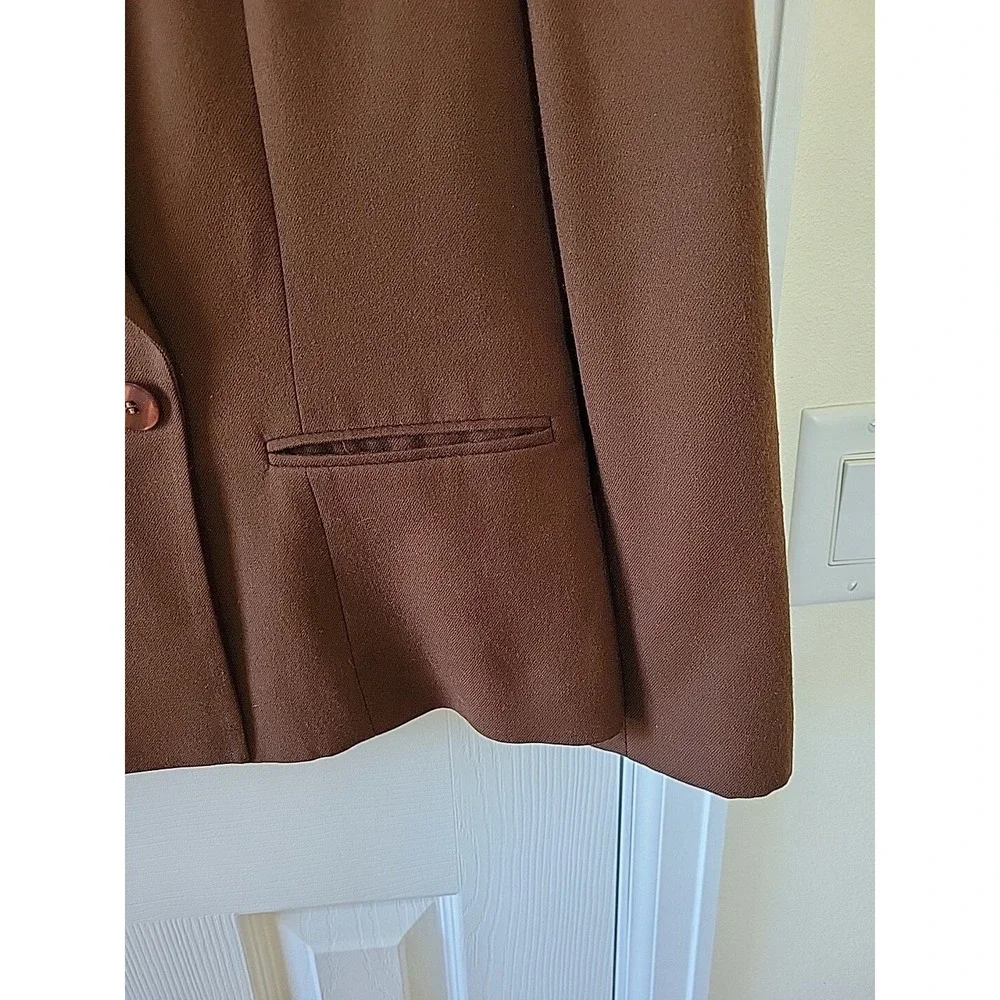 Vintage Talbots Brown Wool Skirt Suit Set Made in USA‎ Size 12 Double Breasted